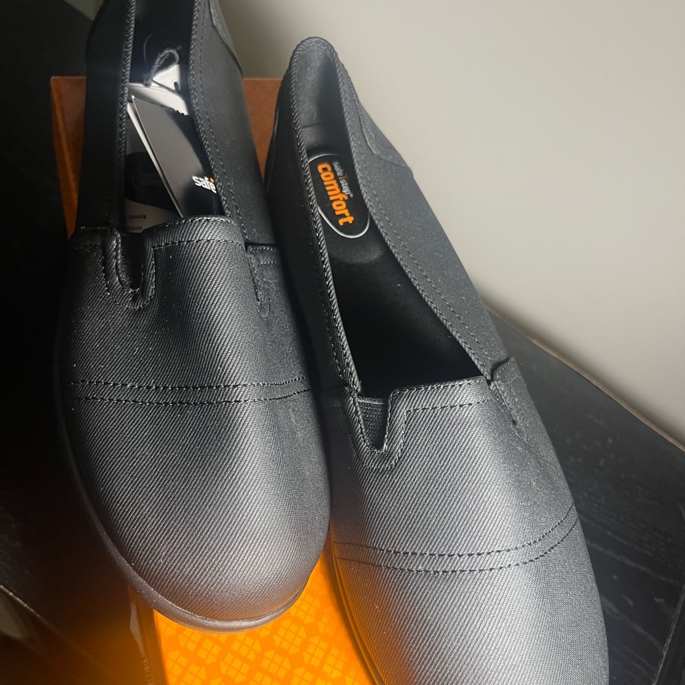 Black Slip-On Shoes for safety